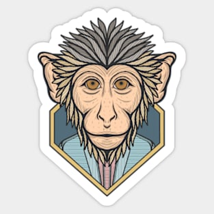 Bonnet Macaque Monkey Sticker